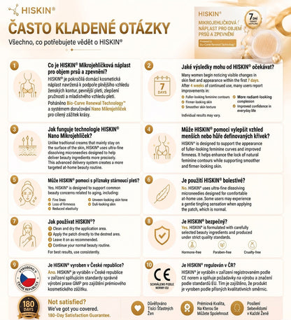 HISKIN®🏆 Náplast s nano mikrojehličkami pro objem, pozvednutí a zpevnění poprsí Volufiline + Exosome + Copper Peptide formule poháněná technologií buněčné obnovy