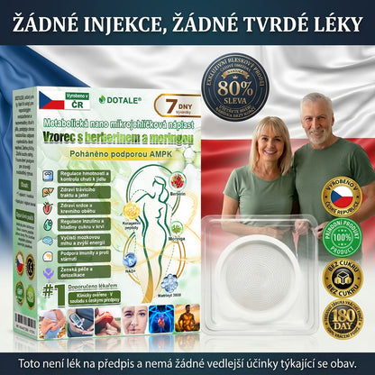 𝑫𝑶𝑻𝑨𝑳𝑬® metabolická nano mikrojehličková náplast 🧑‍⚕️ (Pouze jednou denně, viditelné výsledky již do 7 dnů!) ✅ Formule Berberin + Moringa, ideální při nadváze, nedokonalostech pokožky, diabetu, spánkové apnoe a kloubních potížích 💥💥