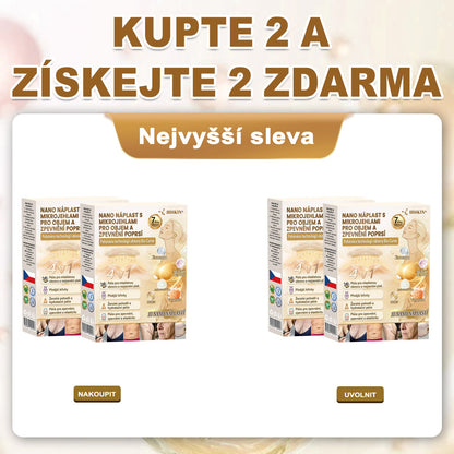 HISKIN®🏆 Náplast s nano mikrojehličkami pro objem, pozvednutí a zpevnění poprsí Volufiline + Exosome + Copper Peptide formule poháněná technologií buněčné obnovy