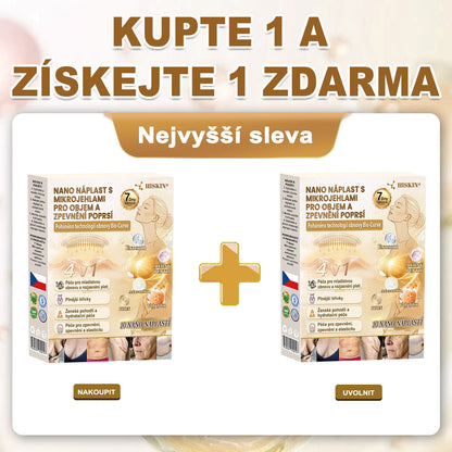 HISKIN®🏆 Náplast s nano mikrojehličkami pro objem, pozvednutí a zpevnění poprsí Volufiline + Exosome + Copper Peptide formule poháněná technologií buněčné obnovy