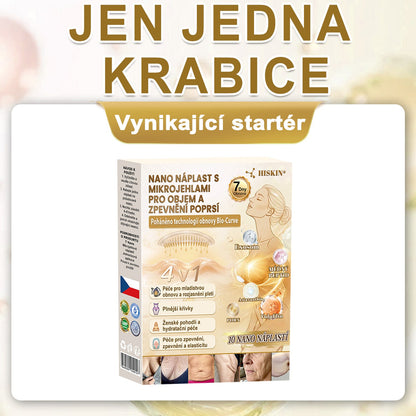 HISKIN®🏆 Náplast s nano mikrojehličkami pro objem, pozvednutí a zpevnění poprsí Volufiline + Exosome + Copper Peptide formule poháněná technologií buněčné obnovy
