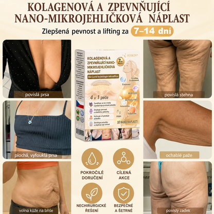 HISKIN®🏆 Náplast s nano mikrojehličkami pro objem, pozvednutí a zpevnění poprsí Volufiline + Exosome + Copper Peptide formule poháněná technologií buněčné obnovy